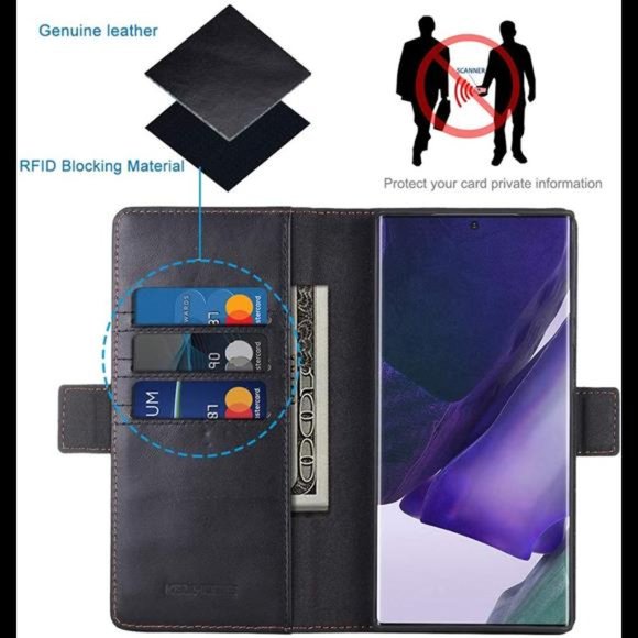 Fathers Day Gifts For Galaxy Note 20 Ultra Leather Wallet Case Credit Card Slot - Picture 3 of 7